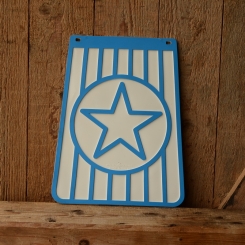 Schmutzfänger mit Stern, weiß-blau 