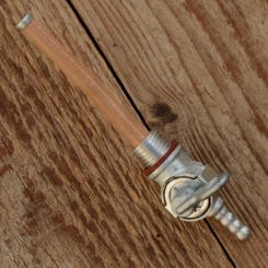 Benzinhahn "Frankfurter-Modell", kl. Ausführung, tankseitig M14x1,5mm, Abgang 6mm Schlauchstutzen, mit Reserve 