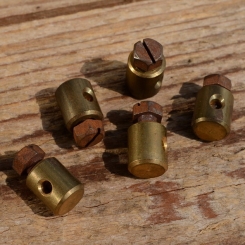 Schraubnippel, D=8.0/2.6mm, L=9.5mm, Messing , Schraube rostig 