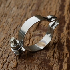 Kabelschelle, Metall,  verchromt, 18 - 20mm, orig. Altbestand 50/60er J. 