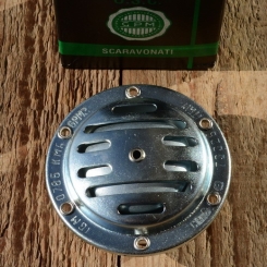 Hupe / Schnarre, 6Volt, glanzverzinkt, D=74mm 