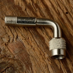 Ventiladapter / Ventilverlängerung 90 Grad für Autoventil (AV) , Messing vernickelt 