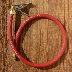 Luftpumpen-Schlauch, für Fußpumpe, rot, Länge 65cm, für Dunlop Ventil, (High Pressure) 