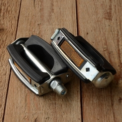 Pedale "Tourensportpedale UNION", oval,  schwarz, Blankteile chromatisiert 