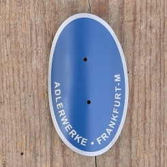 Steuerkopfschild "ADLER", originalgetreue Nachfertigung des 30er Jahre Schildes 