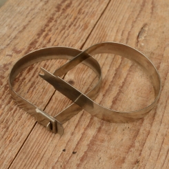 Hosenspange Fahrradschloss, vernickelt, orig. Vorkriegsware 