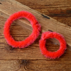 Nabenputzringe flauschig,  rot, für Fahrrad, 2 Stück 