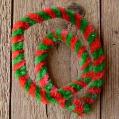 Nabenputzring, rot-grün, flauschig, L=56cm, für Moped und Fahrrad, Drahteinlage, ablängbar 