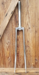 Gabel 26", verchromt, Schaftlänge 200 mm,  mit Strebenöse, OHNE Dynamohalter, orig. alte Neuware! 