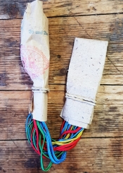 Rocknetz gem. Foto, bunte DDR  Ausführung, passend für 26-28" Räder, orig. alter Bestand, top erhalten 