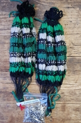 Rocknetz gem. Foto, klassische Ausführung,  passend für 26"-28" Räder der 20-60er Jahre. - grün/grau/schwarz 