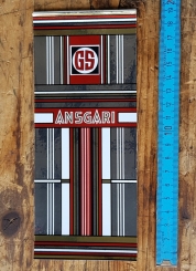 Aufkleber "Ansgari", Grossistenmarke für Sattelrohr, Chromfolie, passend für 60-80er Jahre Fahrräder, orig. alte Neuware, Maße siehe Bild 