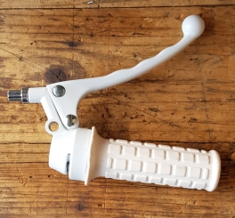 Gasgriff m. Bremshebel, universell für. Hilfsmotor, Mofa und  Moped mit 22 mm Lenker, weiß 