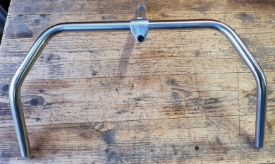 Lenker "breite Form", 55 cm breit, klassische Form, Edelstahl ! rostfrei, mit verstellbarem Vorbau, 22,2 mm, Restposten! 