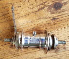 Nabe Hinterrad,"F&S KOMET", verchromt, orig. 30er Jahre, Freilauf/Rücktritt, 36Loch, Achse FG9.5mm, Einbaumaß 110mm 