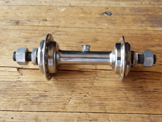 Nabe Vorderrad, "PELISSIER" verchromt, 30er Jahre, Luxusausführung, rare, alte Neuware, 36 Loch, FG 9,5mm 