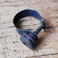 Bandfeststeller für Gabelschaftklemmung, brüniert, rare alte Neuware aus Vorkriegszeiten !! 