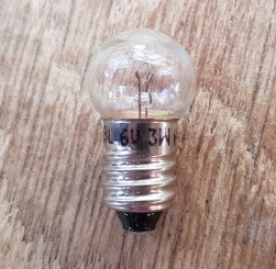 Glühbirne Schraubsockel (E10), 6V/3W, Einerpack !, u.a. passend für Frontscheinwerfer Fahrrad/Hilfsmotor 