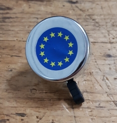 Fahrrad Glocke / Klingel,  klassische Glocke , verchromt, Europawappen,  orig.  70/80er Jahre mit Metallwerk ! 