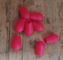 Endkappen für Strebenende  BLUEMELS Schutzblech Anbausatz, rot, orig. Altbestand, 8 Stck. Satz 