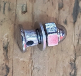 Klemmschraube f. Bowdenzug, passend für div. Felgenbremstypen Rennrad/Randonneur, rare M5 Ausführung, hochwertig verchromt        