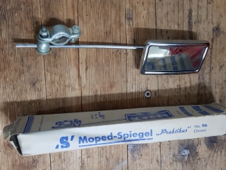 Spiegel Moped, PRAKTIKUS, orig. 50-60er Jahre, NOS, verchromt Panoramaspiegel etwas krisselig, Sonderpreis 