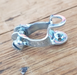 Gegenhalter Schelle, für Schaltzug am Hinterbau Rennrad , gemarkt Sachs-Huret, glanzverzinkt, D=10-13mm  