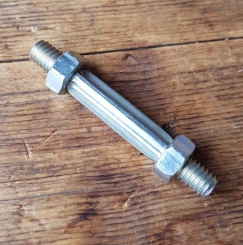 Bolzen für Sattelkloben,  glanzverzinkt, ca. 70 mm lang, incl. der Originalmuttern gem. Bild, NOS aus Beständen 