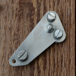 Dynamohalter, glanzverzinkt, L=65mm, passend zur Montage am Anlötsockel der Fahrradgabel, orig. 60-80er J. 