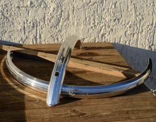 Schutzblech Satz, 26", für Tourenräder Sporträder etc., silber, unliniert, Feran-Blech, Breite=55mm 