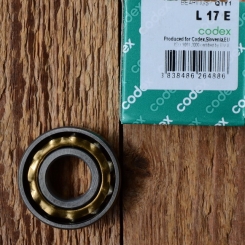 Schulterlager L17 (NN), 17 mm Innenmaß, 40 mm aussen, für Kurbelwelle SACHS-Motor 98ccm, mit Messingkäfig     