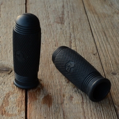 Fahrradgriff "BÜSSING" schwarz, Gummi, 25mm, 10-30er Jahre, Neuauflage 