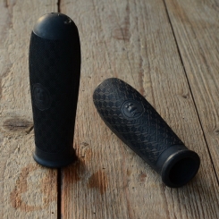 Fahrradgriff "Eule", schwarz, Gummi, 22mm, Neuauflage, 10/30er Jahre, Länge 107 mm 
