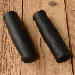 Ledergriff Ziegenleder schwarz, 22mm, 120mm lang 