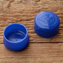 Lenkerendstopfen "CINELLI flying C", blau, Kunststoff, orig. Altbestand 