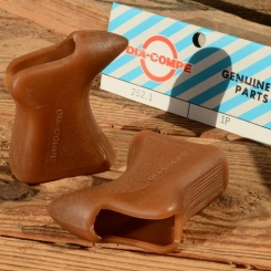 Bremshebel Überzug "DIA COMPE", braun, orig. 80er Jahre, Aerodynamic, NOS 