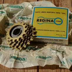 Freilaufkranz "REGINA ORO", 5-fach, orig. Altbestand 70/80er J., Gewinde BSA 