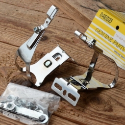 Pedalhaken / Rennhaken "MKS", verchromt, Größe "verstellbar" 