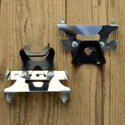 Pedalhaken / Rennhaken, verchromt, Größe M, breite Ausführung, 70/80er Jahre NOS 