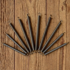 Sattelfeder Satz 10 Stück Moped , Motorfahrrad  "Zugfeder", Länge: 6x130/2x105/2x95mm, Durchmesser 7,5mm 