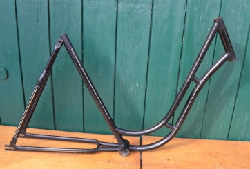 Fahrradrahmen Fabrikant unbekannt, Damenausführung, 20er Jahre, Linierung gold/weiß 28 Zoll 