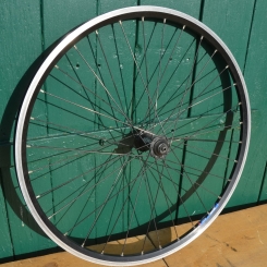 MTB-Laufrad vorn 26 Zoll (19-559) Hohlkammerfelge "Rigida", Speichen schwarz eloxiert 