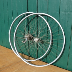 Laufradsatz 28 x 1 5/8, Alu mit F&S Naben von 1950, Breite 27 mm 