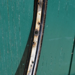 Felge 28 x 1,75, (622) für Drahtbereifung, 36-loch, geflammt/gold, 