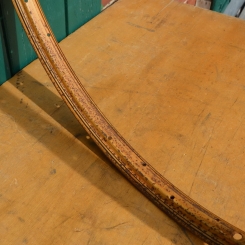 Felge 28 x 1,75 für Drahtbereifung, 36-loch, Breite 35 mm, Holzdekor, NOS 