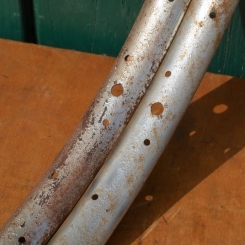 Wulstfelgensatz 26 x 1 ½, 36-loch, Breite 33 mm, schwarz, verchromt mit Patina, 