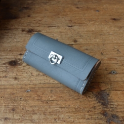 Werkzeugtasche, Leder, grau, Maße ca. 150x75x27 mm 