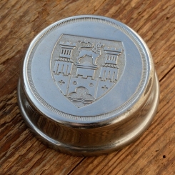 Fahrrad Klingel Deckel "BURG WAPPEN", orig. 50er Jahre, verchromt, ohne Unterteil, ggf. Gebrauchsspuren, siehe Bilder 