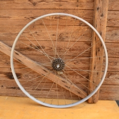 Laufrad 28 x 1,75, Aluminium, ca. 1950, F&S Torpedo Nabe 