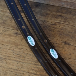 Felgensatz f. Drahtbereifung "Grünert", ALU, ETRTO 22-622, Dunkelbraun, Breite 27,6 mm 